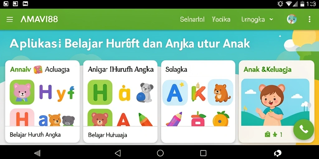 Antarmuka AMAVI88 yang ramah untuk anak-anak, penuh warna dan interaktif.