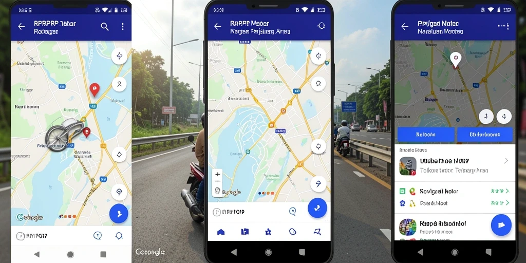Tampilan antarmuka aplikasi RPRPRP yang intuitif untuk navigasi motor.