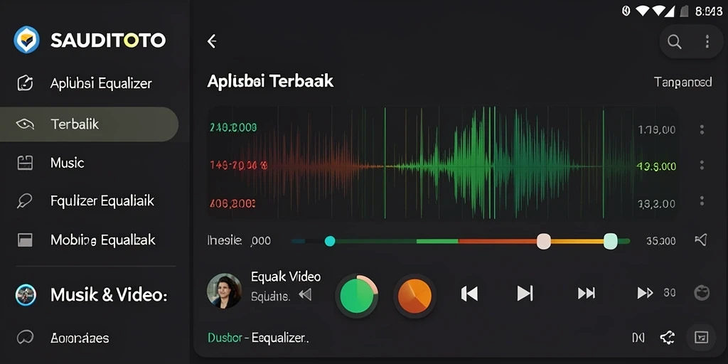Antarmuka SAUDITOTO dengan berbagai pengaturan Equalizer yang menarik.