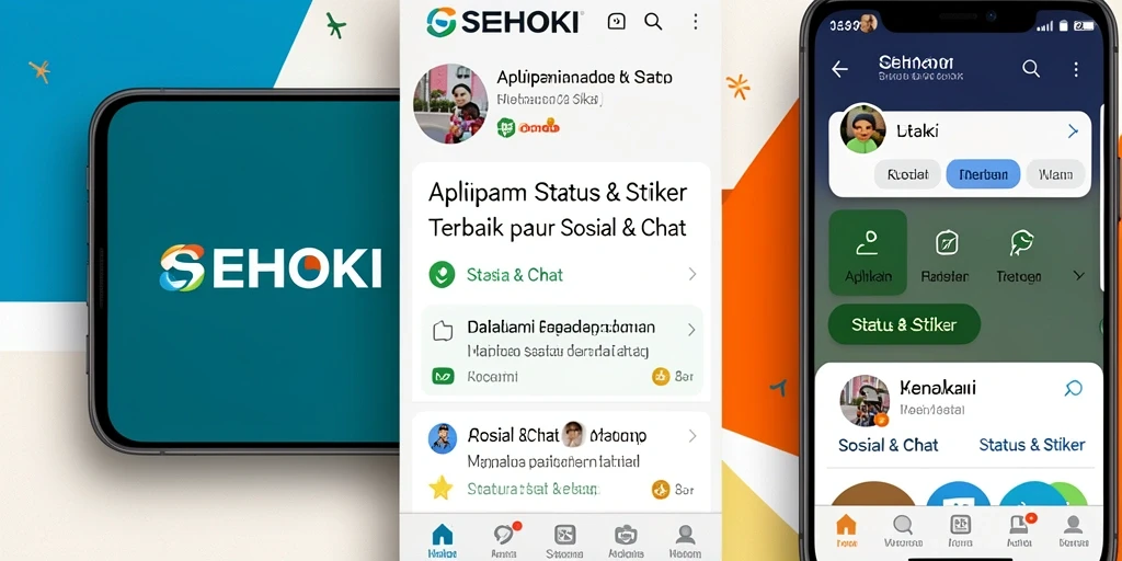 Tampilan antarmuka SEHOKI dengan beragam stiker menarik.